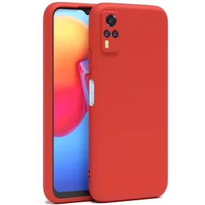 Vivo Y53s Kılıf Nano İçi Kadife Silikon - Kırmızı