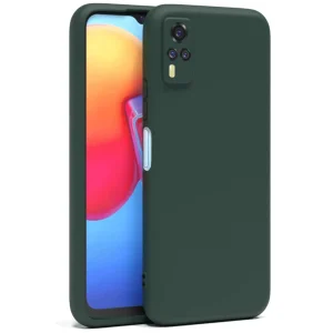 Vivo Y53s Kılıf Nano İçi Kadife Silikon - Koyu Yeşil