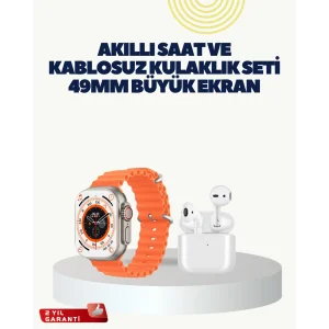 Watch 9 Max Akıllı Saat Kulaklık Seti Sağlık Takipli 45 mm Geniş Ekran