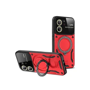 Xiaomi Mi 13t Pro Kılıf Joy Lens Standlı Kapak - Kırmızı