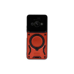 Xiaomi Poco C61 Kılıf Joy Lens Standlı Kapak - Kırmızı