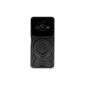 Xiaomi Poco C61 Kılıf Joy Lens Standlı Kapak - Siyah