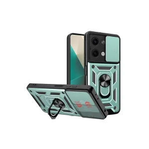 Xiaomi Poco X6 Kılıf Pars Lens Yüzüklü Silikon - Yeşil