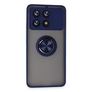 Xiaomi Poco X6 Pro Kılıf Montreal Yüzüklü Silikon Kapak - Lacivert