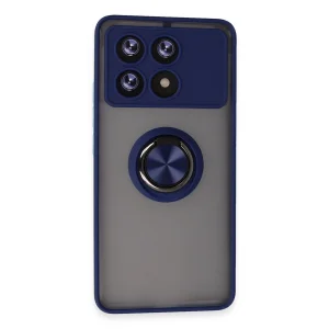 Xiaomi Poco X6 Pro Kılıf Montreal Yüzüklü Silikon Kapak - Lacivert