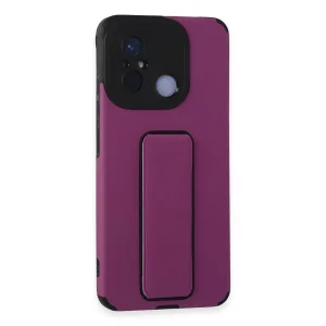 Xiaomi Redmi 12c Kılıf Mega Standlı Silikon - Mor