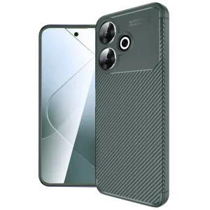 Xiaomi Redmi 13 4g Kılıf Auto Focus Karbon Kapak - Koyu Yeşil