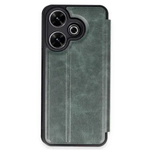 Xiaomi Redmi 13 4g Kılıf Flip Cover - Koyu Yeşil