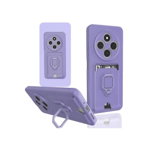 Xiaomi Redmi 14c Kılıf Zuma Kartvizitli Yüzüklü Silikon - Lila