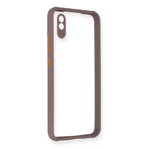 Xiaomi Redmi 9a Kılıf Miami Şeffaf Silikon - Açık Mor