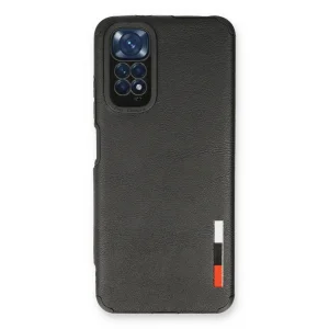 Xiaomi Redmi Note 11 Kılıf Loop Deri Silikon - Siyah