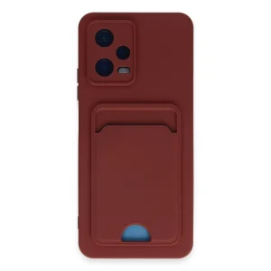 Xiaomi Redmi Note 12 4g Kılıf Kelvin Kartvizitli Silikon - Bordo