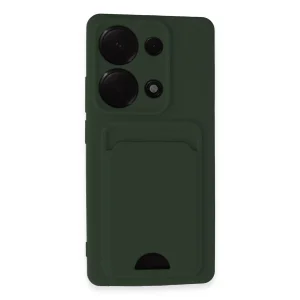 Xiaomi Redmi Note 13 Pro 4g Kılıf Kelvin Kartvizitli Silikon - Koyu Yeşil