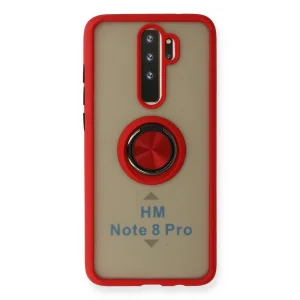 Xiaomi Redmi Note 8 Pro Kılıf Montreal Yüzüklü Silikon Kapak - Kırmızı