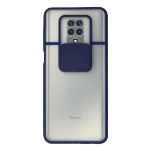 Xiaomi Redmi Note 9 Pro Kılıf Palm Buzlu Kamera Sürgülü Silikon - Lacivert