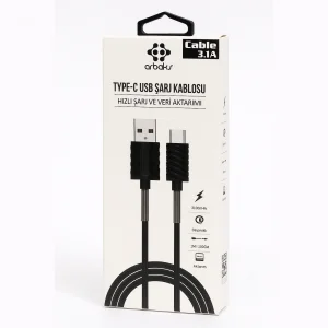 Yaylı TYPE-C 3.1A Usb Şarj Kablosu Arbaks ARB-037