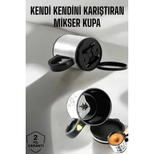 Yazılı Mug Kupa Karıştırıcı Özelliği Ve Paslanmaz Çelik