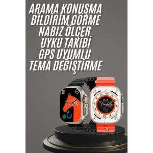 Yeni Model Akıllı Saat Ultra Smart Watch Gümüş Kasa 45mm Titreşim