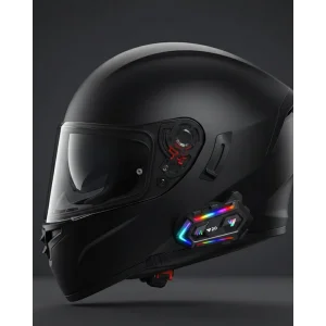 Yeni Nesil Bluetooth 5.3 Motosiklet Intercom RGB Işıklı 1000m Mesafeli