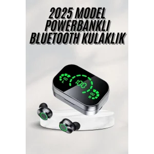 Yeni Nesil Bluetooth Kulaklık Çağrı Cevaplayabilen Dijital Göstergeli Powerbankli
