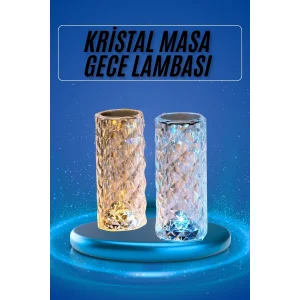 Yeni Nesil Modern Kristal Masa ve Gece Lambası Dokunmatik Renk Değiştirebilen