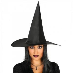 Yetişkin Boy Siyah Cadı Şapkası ve Uzun Siyah Cadı Peruğu