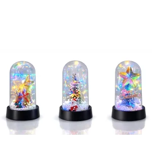 Yılbaşı Temalı Işıklı  Dekoratif Cam Fanus Alk5038