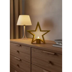 Yıldız Şeklinde Sarı Mumluk Loş Işık Ev Aksesuarı