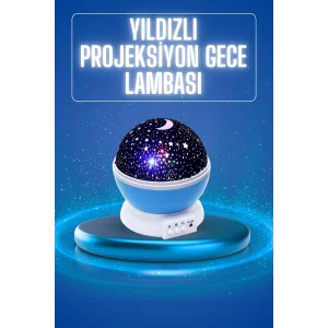 Yıldızlı Gece Lambası Mor Projeksiyon Görünümlü Masa Lambası Renk Değiştirebilen