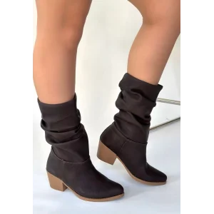 Yior Acı Kahve Nubuk Topuklu Bot
