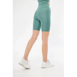 Yüksek Bel Biker Sporcu Şort - Mint Yeşili