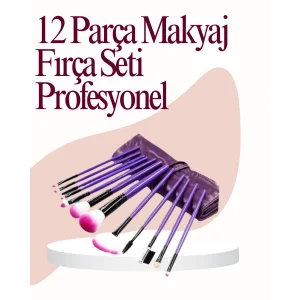 Yumuşak Fiber Kıllardan Oluşan 12li Makyaj Fırçası Seti Göz Farı Allık ve Kontür İçin
