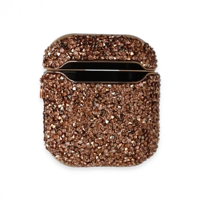 Airpods 2 (2.nesil) Mira Taşlı Kılıf - Rose Gold