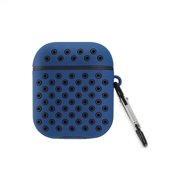 Airpods 2 (2.nesil) Spor Delikli Kılıf - Lacivert-siyah