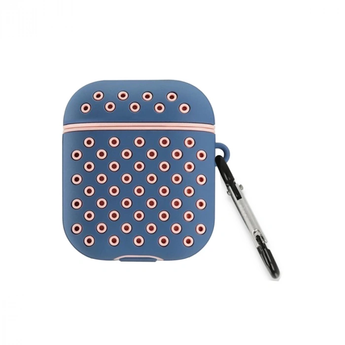Airpods 2 (2.nesil) Spor Delikli Kılıf - Mavi-pembe