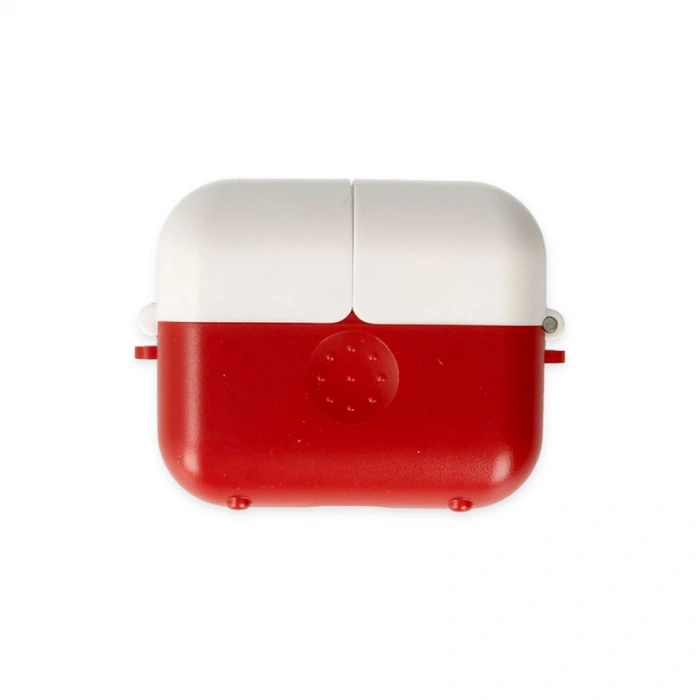 Airpods 3 (3.nesil) Basmalı Kılıf - Kırmızı-beyaz