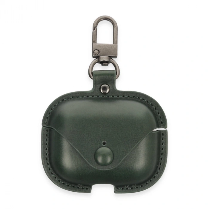 Airpods Pro 2 (2.nesil) Çanta Deri Kılıf - Haki Yeşil