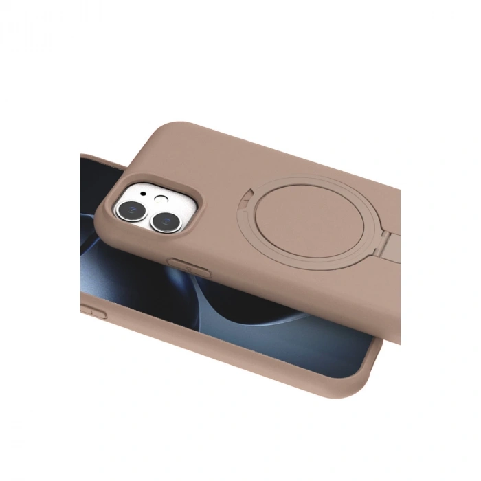 Apple İphone 11 Regal Magsafe Standlı Kapak - Çöl Titanyum
