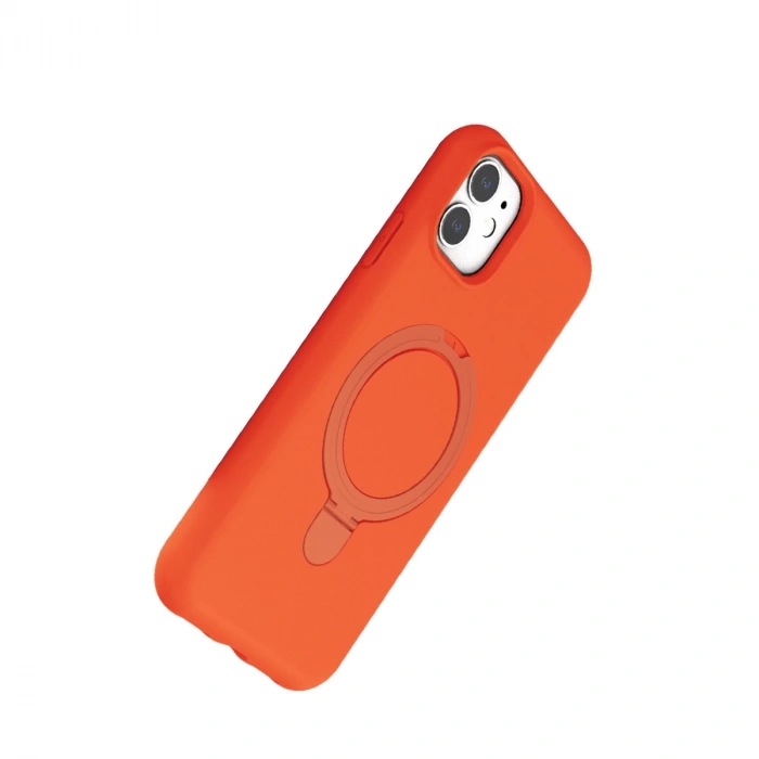 Apple İphone 11 Regal Magsafe Standlı Kapak - Turuncu