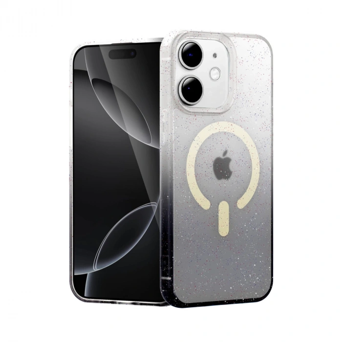 Apple İphone 12 Pummel Shiny Magsafe Kapak - Siyah