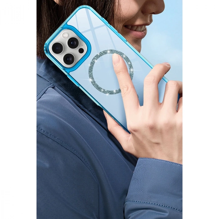 Apple İphone 14 Pro Max Live Diamond Magsafe Kapak - Sarı