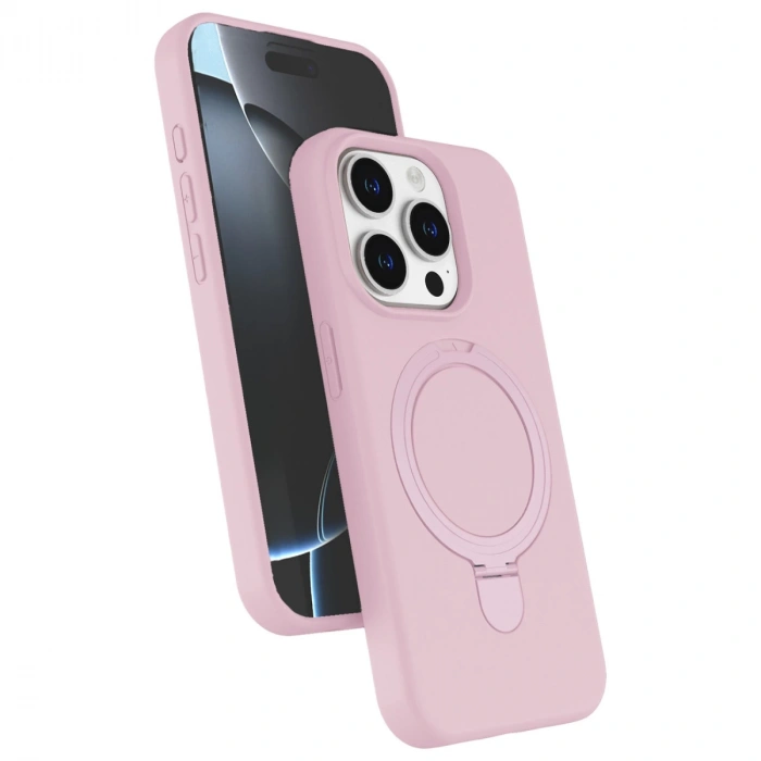 Apple İphone 14 Pro Max Regal Magsafe Standlı Kapak - Açık Pembe