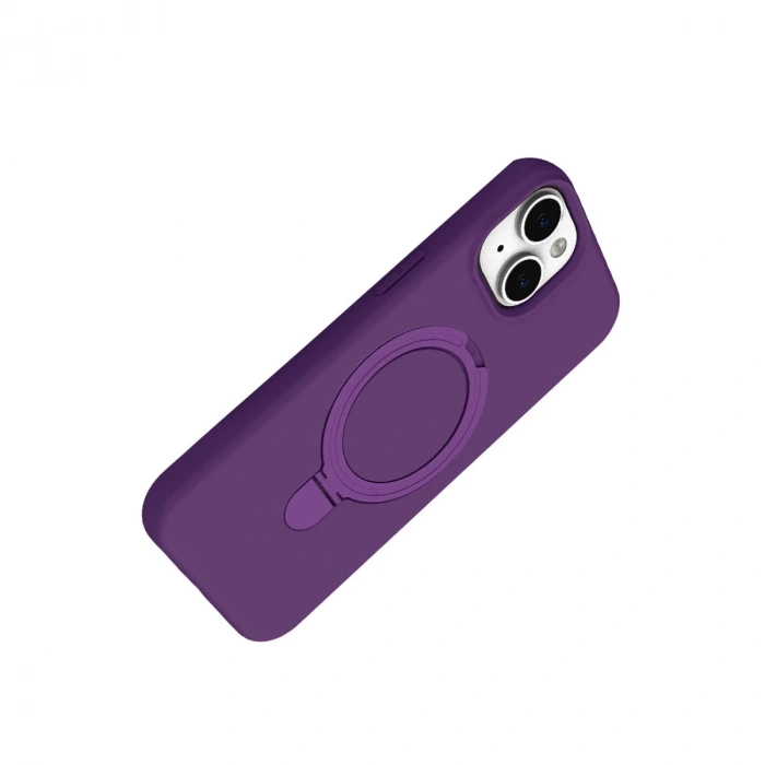 Apple İphone 14 Regal Magsafe Standlı Kapak - Derin Mor