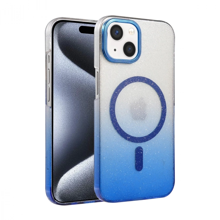 Apple İphone 15 Glossy Magsafe Kapak - Mavi