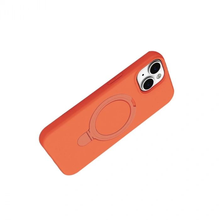 Apple İphone 15 Plus Regal Magsafe Standlı Kapak - Turuncu