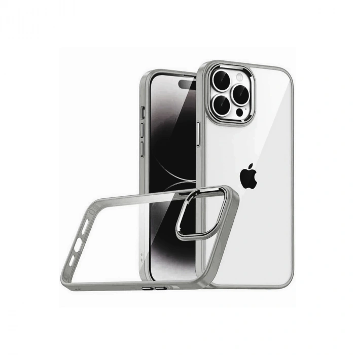 Apple İphone 15 Pro Max Razer Lensli Silikon - Titan Gri