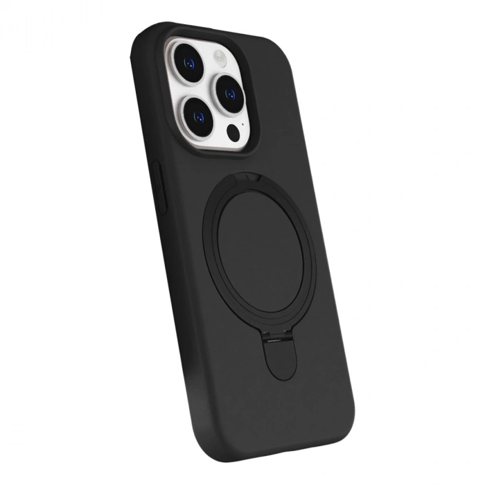 Apple İphone 15 Pro Max Regal Magsafe Standlı Kapak - Siyah
