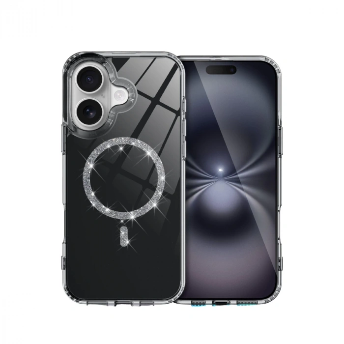Apple İphone 16 Live Diamond Magsafe Kapak - Siyah