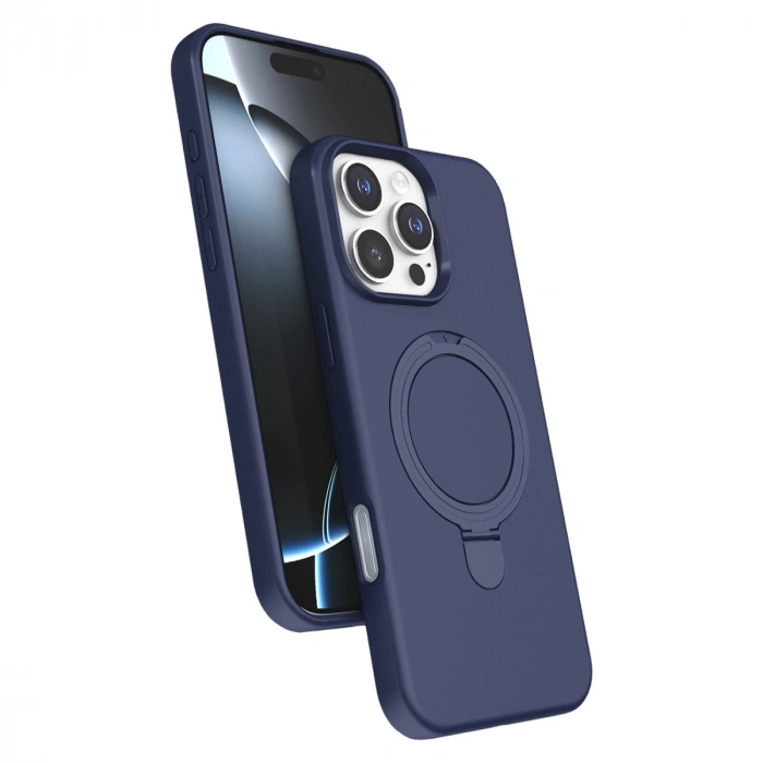 Apple İphone 16 Pro Max Regal Magsafe Standlı Kapak - Lacivert