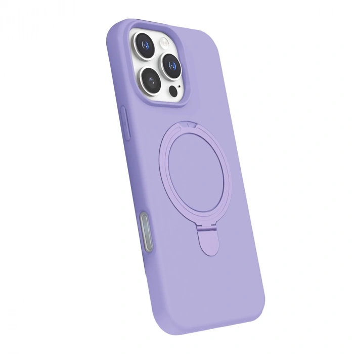 Apple İphone 16 Pro Max Regal Magsafe Standlı Kapak - Lila